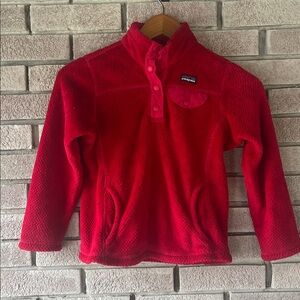 Girls Pink Patagonia Pullover Fleece M